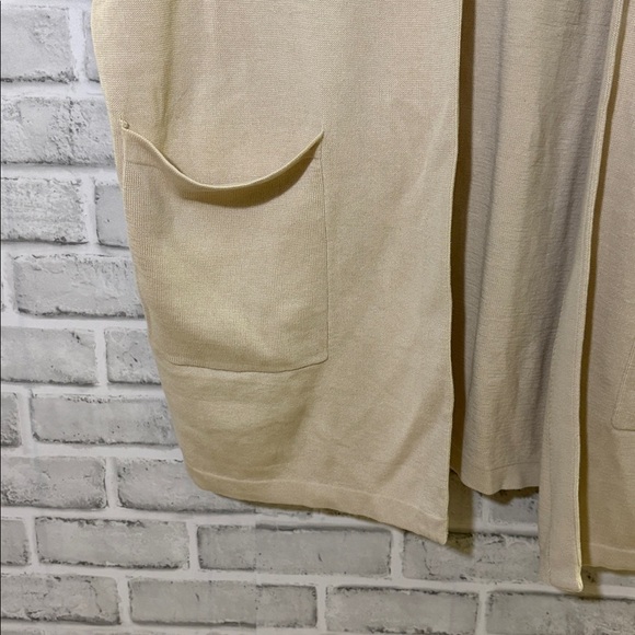 Melanie Lyne cream coloured open front cardigan, size medium slouchy - Picture 6 of 7